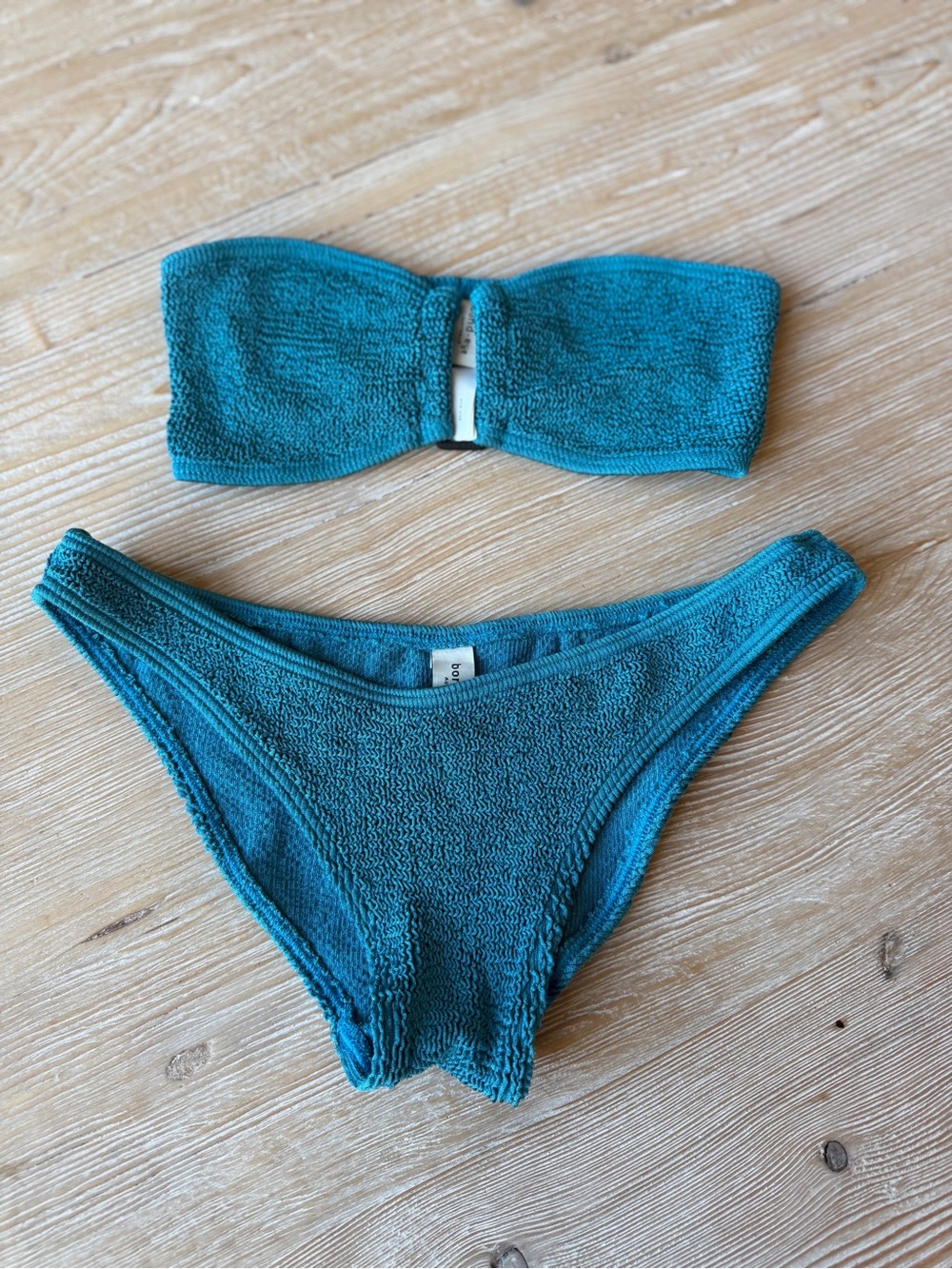 Bond-eye Teal Bandeau Bikini